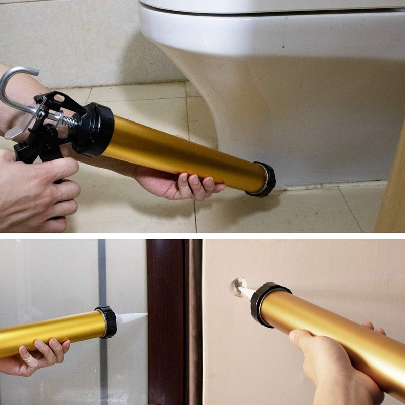 CJGQ Sealant Sausage Caulking Gun Aluminium-600ml/20oz - 12:1 Thrust Ratio (Gold) - Image 5
